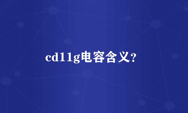 cd11g电容含义？