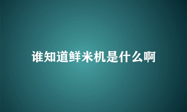谁知道鲜米机是什么啊