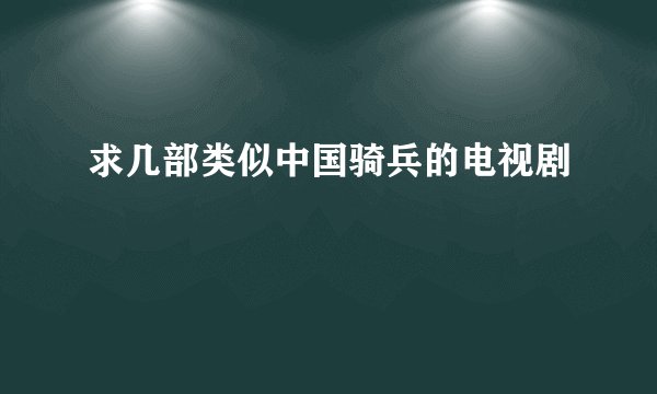求几部类似中国骑兵的电视剧