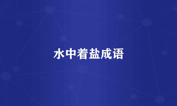 水中着盐成语