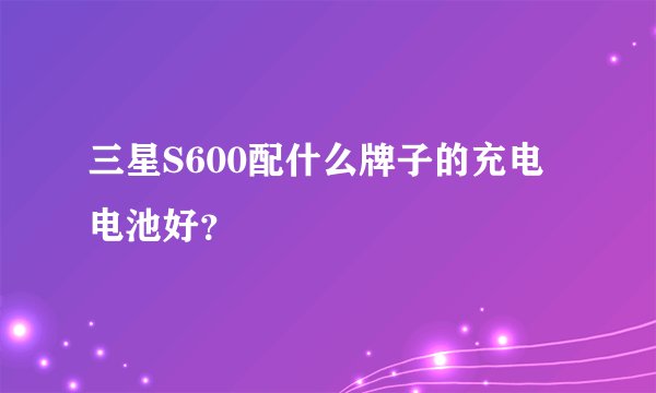 三星S600配什么牌子的充电电池好？