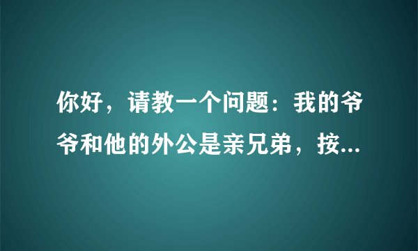 你好，请教一个问题：我的爷爷和他的外公是亲兄弟，按照现行婚姻法的规定，我们可以结婚吗？如果可以，那么从遗传学的角度来考虑，我们是否也合适结婚呢？非常期望您的答复，谢谢！