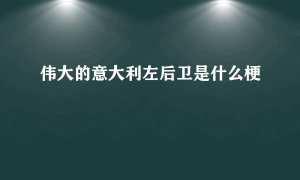 伟大的意大利左后卫是什么梗