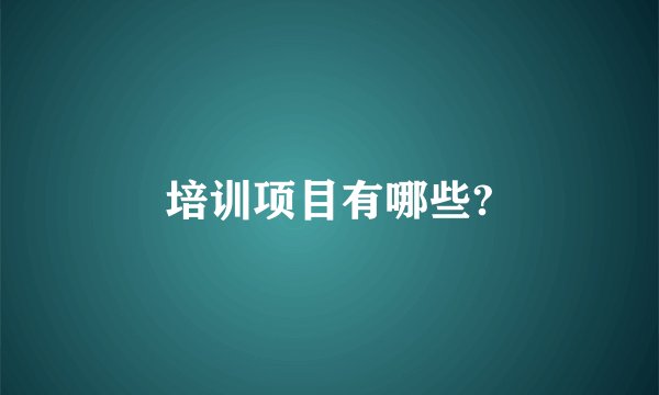 培训项目有哪些?