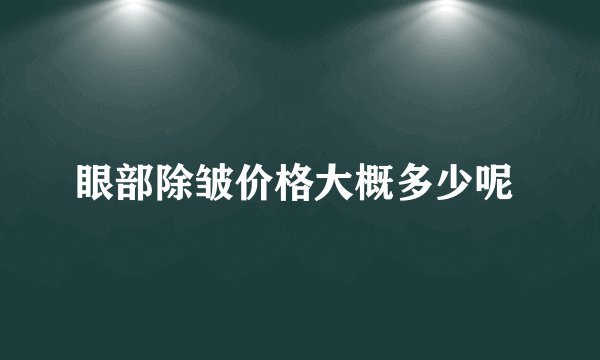 眼部除皱价格大概多少呢 