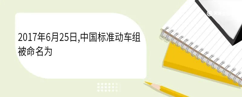 2017年6月25日,中国标准动车组被命名为