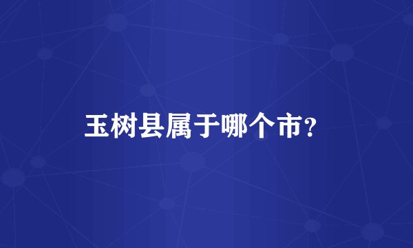 玉树县属于哪个市？