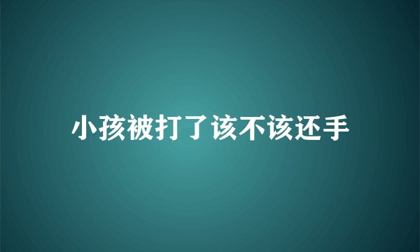 小孩被打了该不该还手