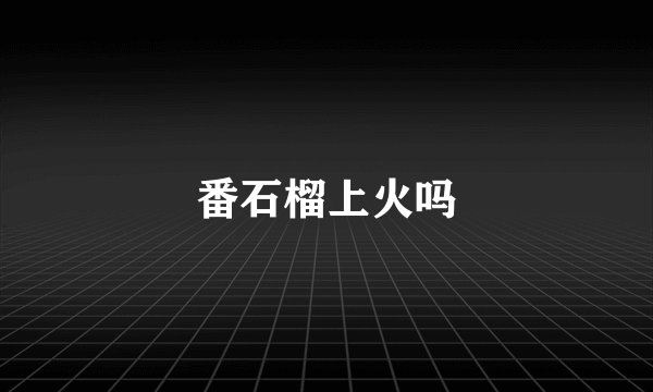 番石榴上火吗