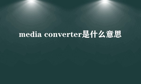 media converter是什么意思