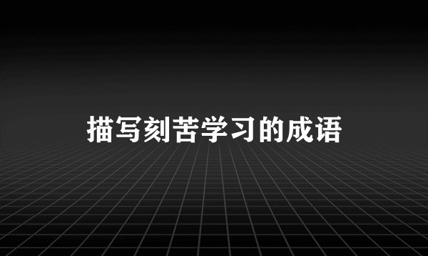 描写刻苦学习的成语