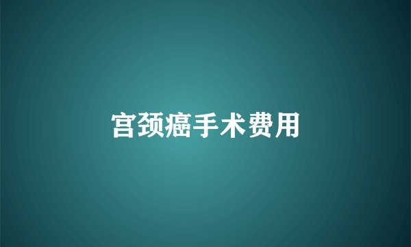 宫颈癌手术费用