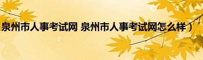 泉州市人事考试网 泉州市人事考试网怎么样)