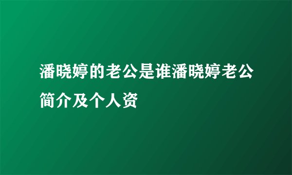 潘晓婷的老公是谁潘晓婷老公简介及个人资