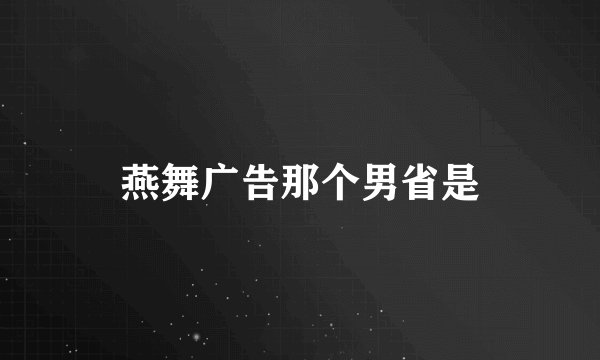 燕舞广告那个男省是