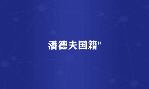 潘德夫国籍
