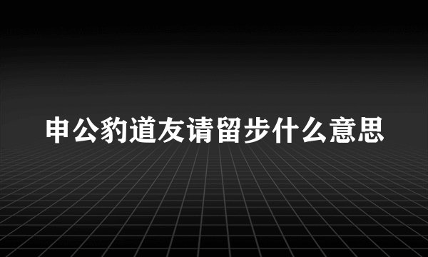 申公豹道友请留步什么意思