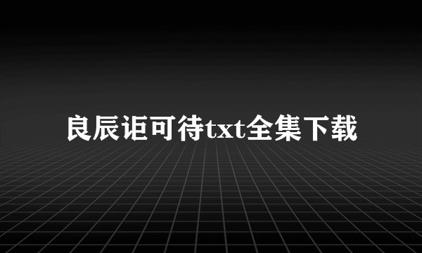 良辰讵可待txt全集下载