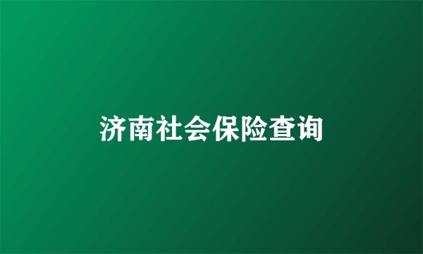 济南社会保险查询