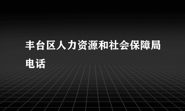 丰台区人力资源和社会保障局电话