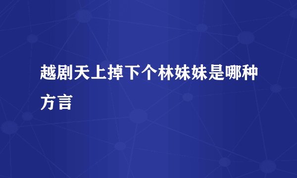 越剧天上掉下个林妹妹是哪种方言