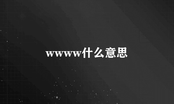 wwww什么意思