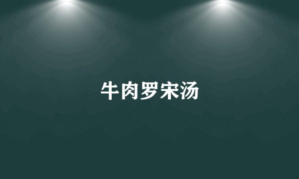 牛肉罗宋汤