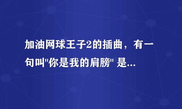 加油网球王子2的插曲，有一句叫