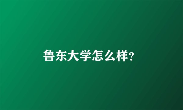 鲁东大学怎么样?