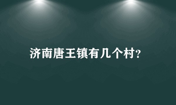济南唐王镇有几个村？