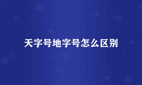 天字号地字号怎么区别