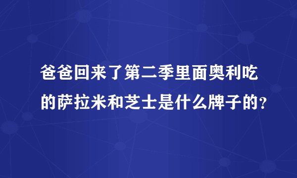 爸爸回来了第二季里面奥利吃的萨拉米和芝士是什么牌子的？