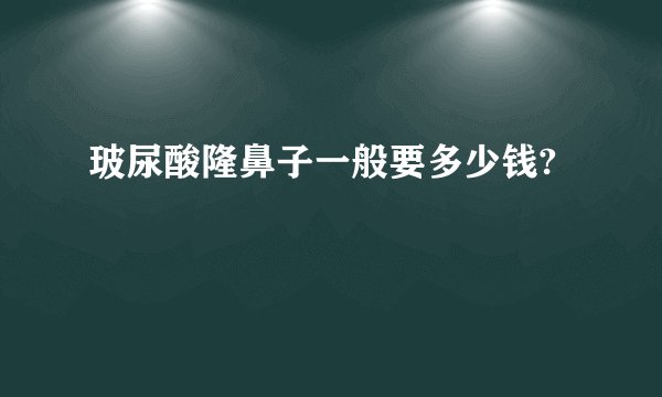 玻尿酸隆鼻子一般要多少钱?