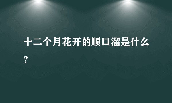 十二个月花开的顺口溜是什么?