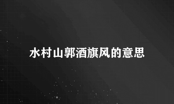 水村山郭酒旗风的意思