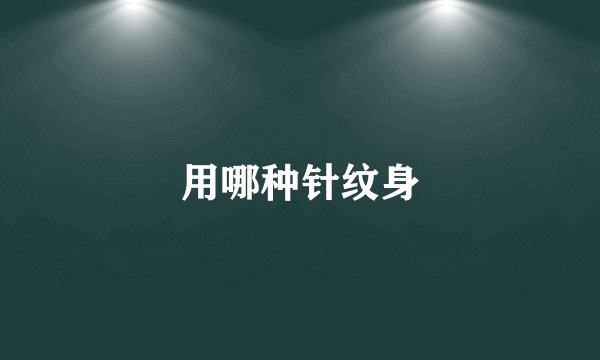 用哪种针纹身