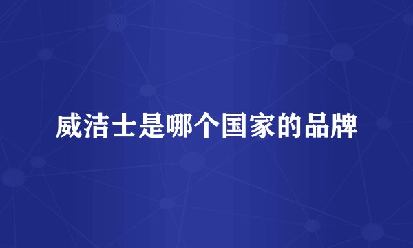 威洁士是哪个国家的品牌
