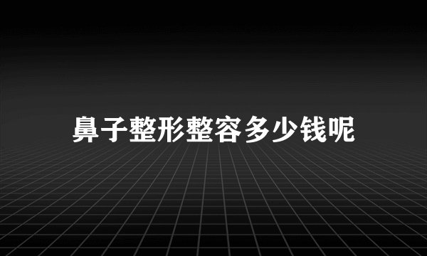 鼻子整形整容多少钱呢