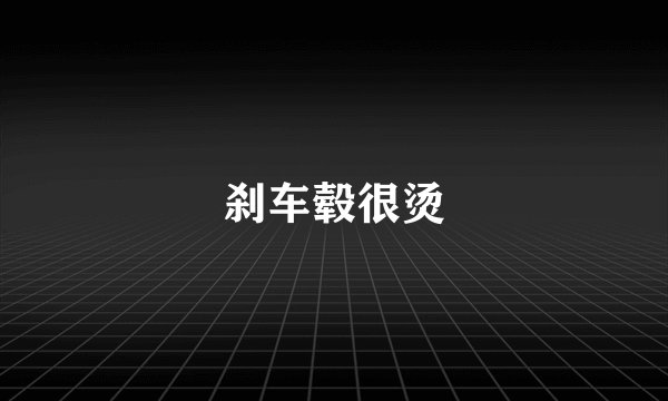 刹车毂很烫