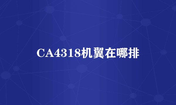 CA4318机翼在哪排