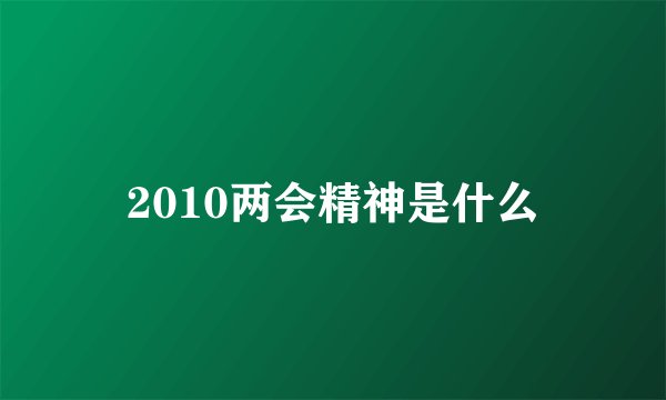 2010两会精神是什么
