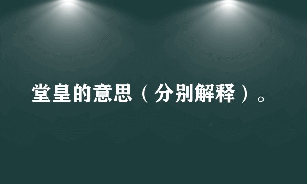 堂皇的意思（分别解释）。