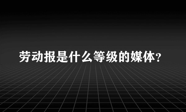 劳动报是什么等级的媒体？
