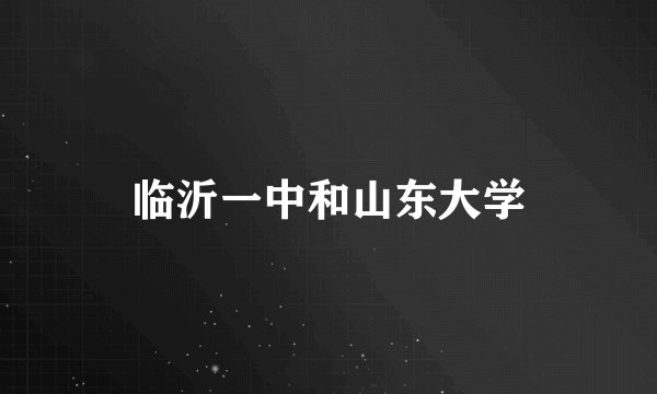 临沂一中和山东大学