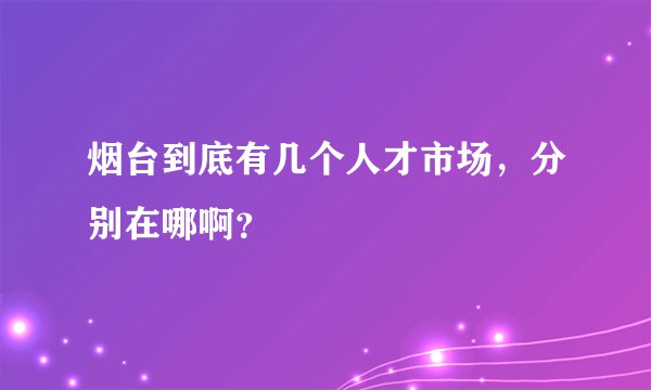 烟台到底有几个人才市场，分别在哪啊？