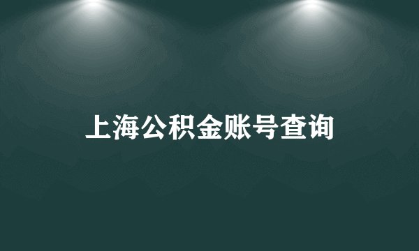 上海公积金账号查询